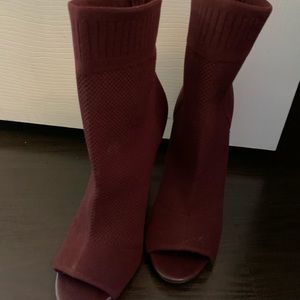 Maroon sock heels